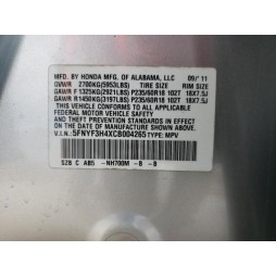 2012 HONDA PILOT EX