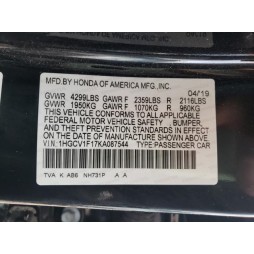 2019 HONDA ACCORD LX