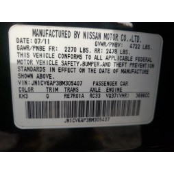 2011 INFINITI G37 BASE