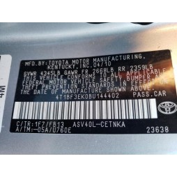 2011 TOYOTA CAMRY BASE