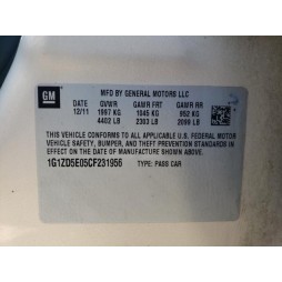 2012 CHEVROLET MALIBU 2LT