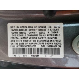 2012 HONDA CIVIC LX