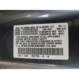 2012 HONDA ODYSSEY TOURING