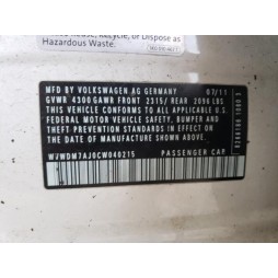 2012 VOLKSWAGEN GOLF