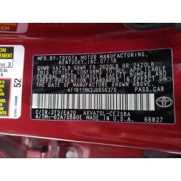 2018 TOYOTA CAMRY L