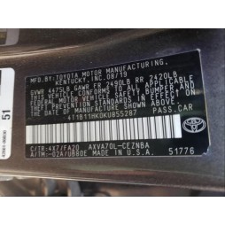 2019 TOYOTA CAMRY L