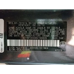 2011 TOYOTA CAMRY BASE