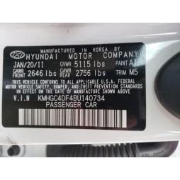 2011 HYUNDAI GENESIS 4.6L
