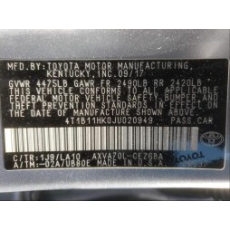 2018 TOYOTA CAMRY L
