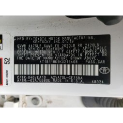 2019 TOYOTA CAMRY L