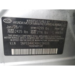 2011 HYUNDAI SONATA GLS