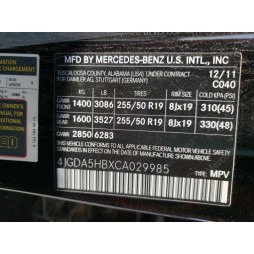 2012 MERCEDES-BENZ ML 350 4MATIC