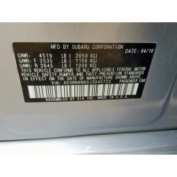 2018 SUBARU LEGACY 2.5I LIMITED