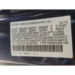 2019 HONDA ACCORD LX