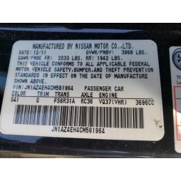 2012 NISSAN 370Z BASE