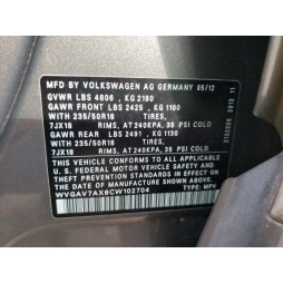 2012 VOLKSWAGEN TIGUAN S
